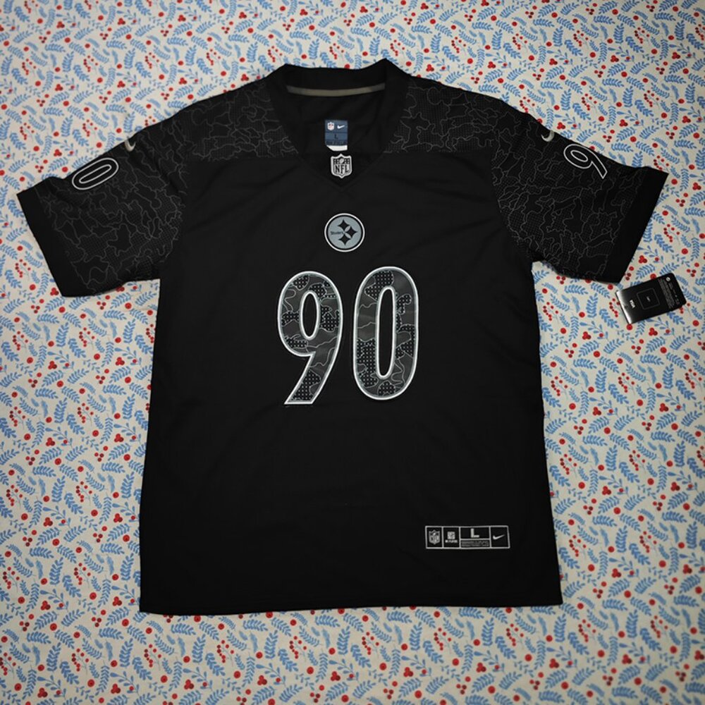 Nike T.J. Watt Black Pittsburgh Steelers RFLCTV Black Jersey No.90